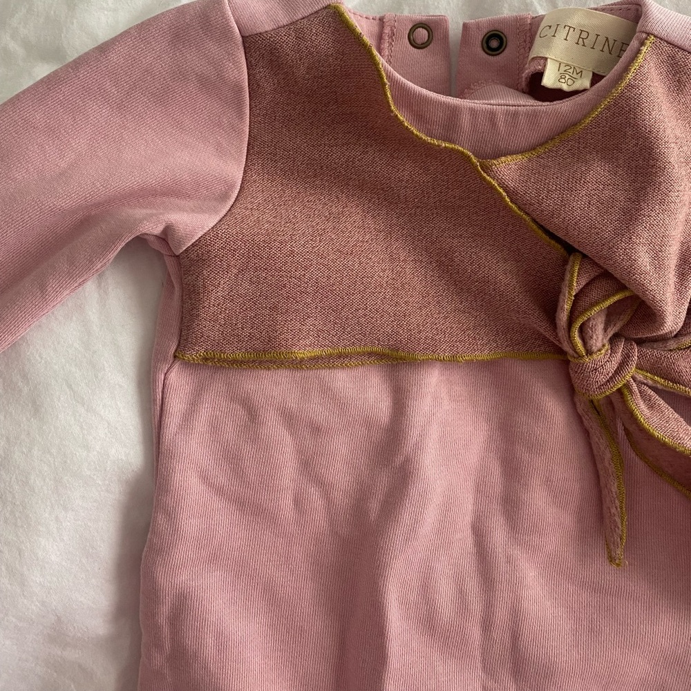 Citrine layette couture baby onesie